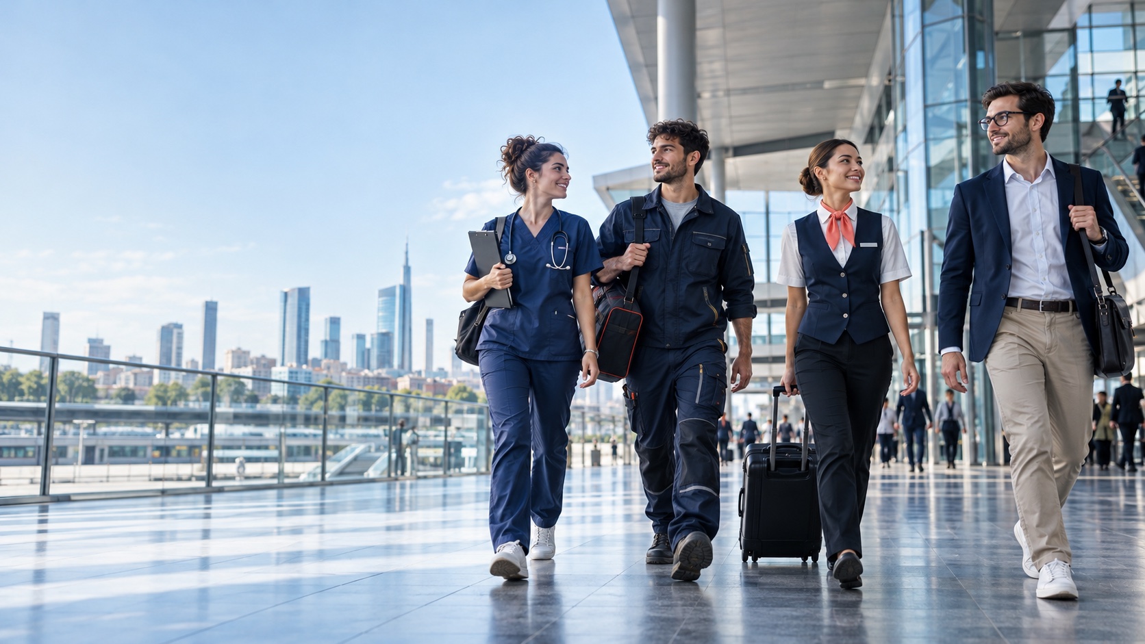 Professionisti internazionali in movimento verso una nuova opportunità